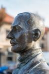 Bistrita, Transylvania/romania - September 17 : Bronze Statue Of Stock Photo