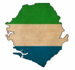 Sierra Leone Map On  Flag Drawing ,grunge And Retro Flag Series Stock Photo