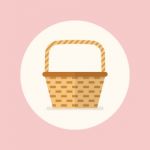 Wicker Basket Flat Icon Stock Photo