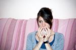 Woman Drinking Stock Photo