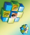 Eye Cube Stock Photo