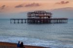 Brighton, East Sussex/uk - January 26 : View Of The Derelict Wes Stock Photo