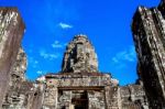 Ancient Stone Faces Of Bayon Temple, Angkor Wat, Siam Reap, Cambodia Stock Photo