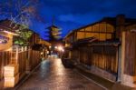 Kyoto Old City And Yasaka Pagoda At Dusk Stock Photo