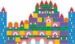 The Castle Of Colored Cubes Stock Photo