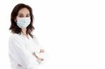 Pose Of Doctor In Facemask Stock Photo