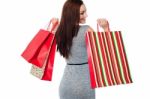 Portrait Of A Fashionable Shopaholic Woman Stock Photo