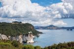 View Towards Cathedral Cove Stock Photo