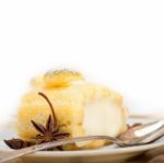 Cream Roll Cake Dessert And Spices Stock Photo