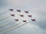 Red Arrows Display Team 50th Anniversary At Biggin Hill Airport Stock Photo