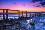 Cleveland Jetty At Sunset Stock Photo