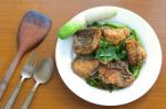 Stir Fried Sea Bass With Celery Stock Photo