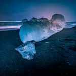 Iceberg On Jokulsarlon Beach Stock Photo