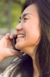 Woman On Her Cell Phone  Stock Photo