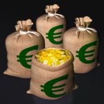 Bags Of Coins Shows European Economy Stock Photo