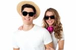 Cool Couple Enjoying During Vacations Stock Photo