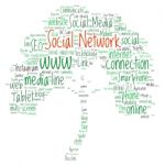 Social Media Tag Word Cloud Background Stock Photo