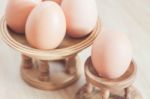 Closed Up Fresh Chicken Eggs Stock Photo