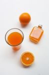 Orange Juice Isolated On White Background Stock Photo