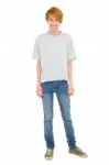 Teenage Boy Standing Stock Photo