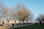 People Walking By The River Thames Stock Photo