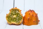 Horned Melon Fruit Stock Photo