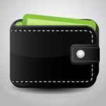 Black Leather Wallet Stock Photo