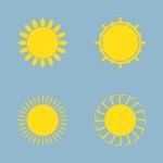 Sun Icon Set Stock Photo