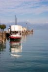 Lake Garda, Italy/europe - October 25 : Pleasure Boat Moored At Stock Photo