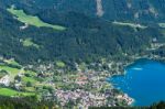 View From Zwölferhorn Mountain Down To St Gilgen Stock Photo