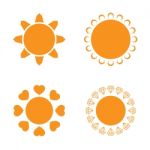 Sun Icon Set Stock Photo