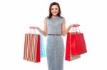 Trendy Woman With Shopping Bags Stock Photo