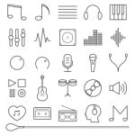 Music Icons Set  Illustration Stock Photo