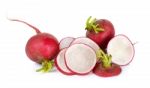 Red Radish With Sliced Isolated On The White Stock Photo