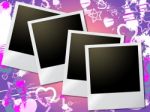 Photo Frames Means Valentine Day And Heart Stock Photo