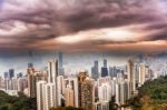 Aerial View At The Downtown  City Of Hong Kong Stock Photo