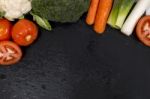 Mix Vegetables On Schist Stock Photo