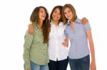 Smiling Teenage Girls Stock Photo