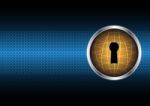 Technology Digital Future Abstract Cyber Security Globe Keyhole Stock Photo