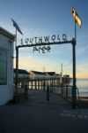 Sunrise Over Southwold Pier Stock Photo