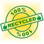 Hundred Percent Recycled Indicates Go Green And Absolute Stock Photo