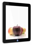 Tablet PC With Fruits Stock Photo