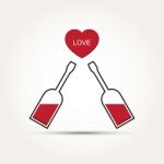  Love Heart Couple Bottle Stock Photo