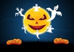 Halloween Moon Ghost  Stock Photo