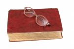 Book With Spectacles Stock Photo