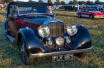 Close-up Of The Front Of Vintage Bentley Stock Photo