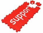 Support Puzzle Showing Advice And Assistance Stock Photo