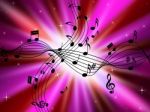 Pink Music Background Shows Musical Instruments And Brightness
 Stock Photo