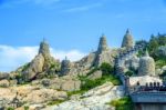 Stone Mounds At Haedong Yonggungsa Temple In Busan, South Korea Stock Photo