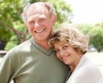 Loving Handsome Senior Couple Stock Photo